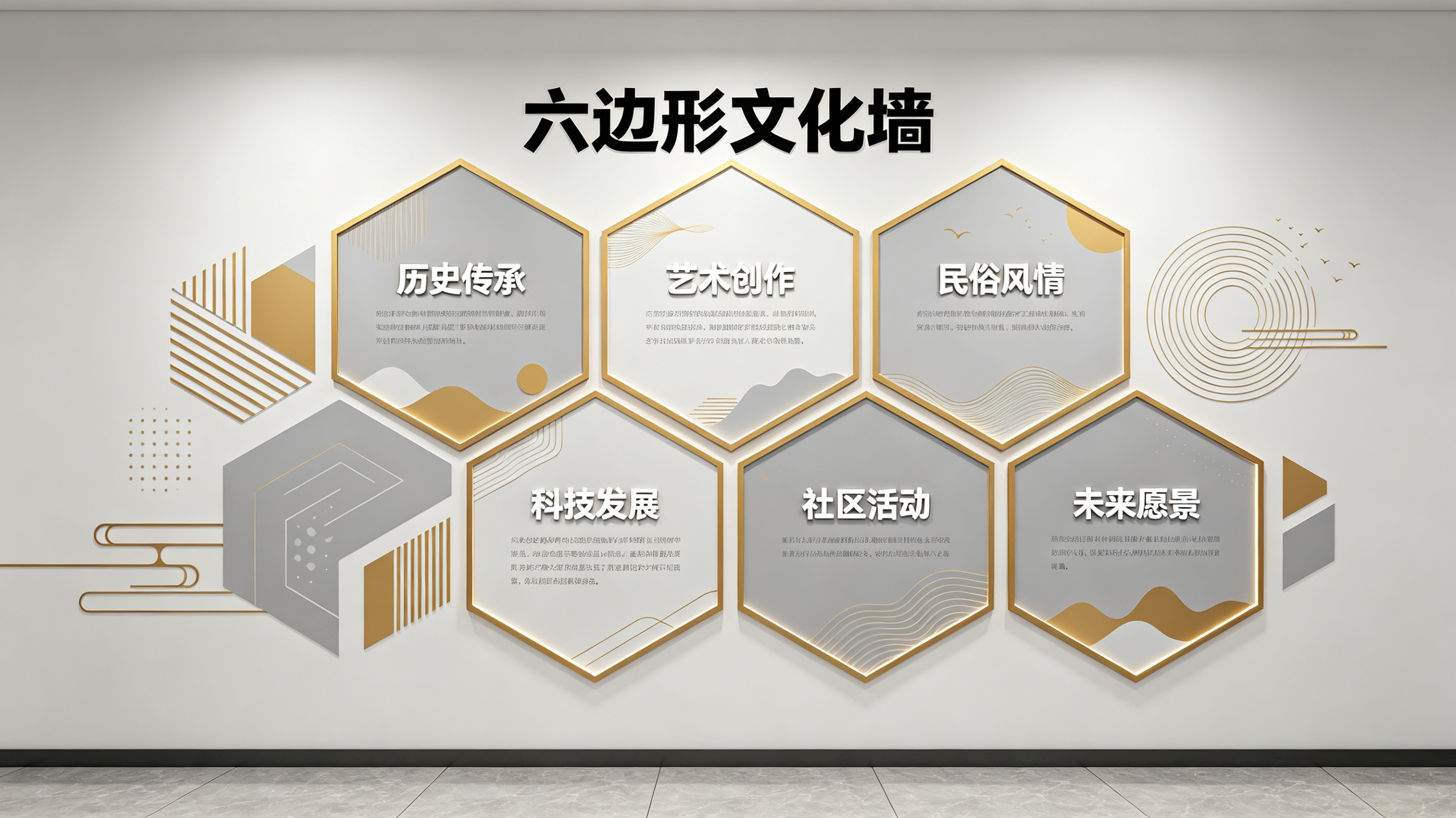  天柱企业文化墙 | 六边形信息美学